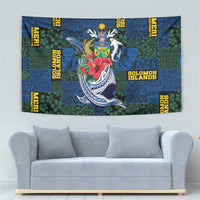 Solomon Islands Meri Kirihimete Tapestry Funny Santa Riding Shark - Polynesian Pride