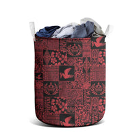 Black Tonga Kilisimasi Fiefia Laundry Basket Pacific Patchwork Xmas Vibes - Polynesian Pride