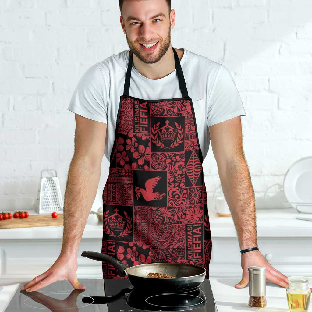 Black Tonga Kilisimasi Fiefia Apron Pacific Patchwork Xmas Vibes - Polynesian Pride