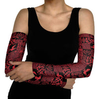 Black Tonga Kilisimasi Fiefia Arm Sleeves Pacific Patchwork Xmas Vibes - Polynesian Pride