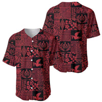 Black Tonga Kilisimasi Fiefia Baseball Jersey Pacific Patchwork Xmas Vibes - Polynesian Pride