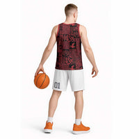 Black Tonga Kilisimasi Fiefia Basketball Jersey Pacific Patchwork Xmas Vibes - Polynesian Pride