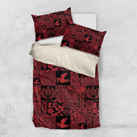 Black Tonga Kilisimasi Fiefia Bedding Set Pacific Patchwork Xmas Vibes - Polynesian Pride