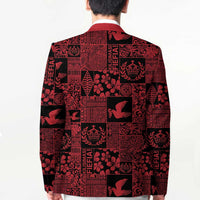 Black Tonga Kilisimasi Fiefia Blazer Pacific Patchwork Xmas Vibes - Polynesian Pride