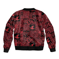 Black Tonga Kilisimasi Fiefia Bomber Jacket Pacific Patchwork Xmas Vibes - Polynesian Pride