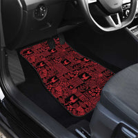 Black Tonga Kilisimasi Fiefia Car Mats Pacific Patchwork Xmas Vibes - Polynesian Pride
