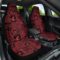Black Tonga Kilisimasi Fiefia Car Seat Cover Pacific Patchwork Xmas Vibes - Polynesian Pride