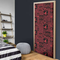Black Tonga Kilisimasi Fiefia Door Cover Pacific Patchwork Xmas Vibes - Polynesian Pride