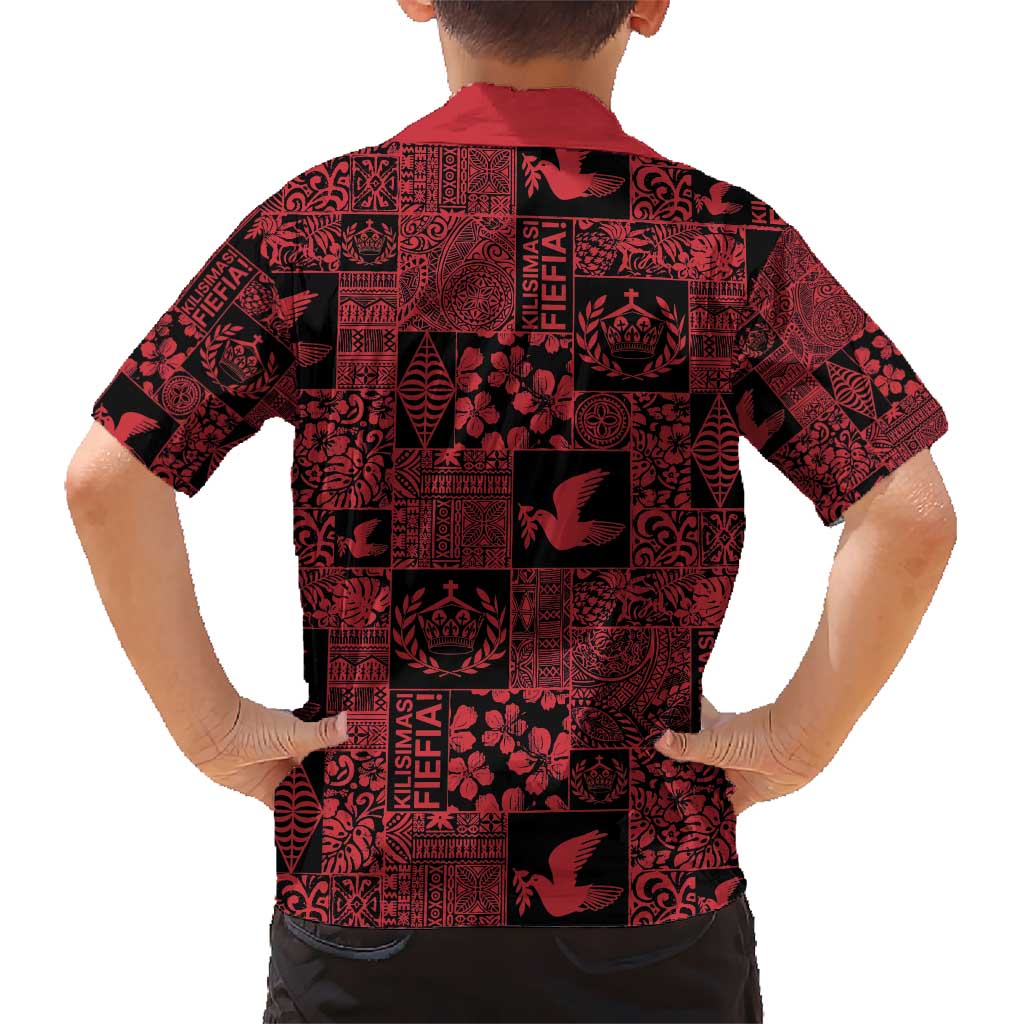 Black Tonga Kilisimasi Fiefia Hawaiian Shirt Pacific Patchwork Xmas Vibes - Polynesian Pride