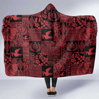 Black Tonga Kilisimasi Fiefia Hooded Blanket Pacific Patchwork Xmas Vibes - Polynesian Pride