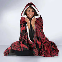 Black Tonga Kilisimasi Fiefia Hooded Blanket Pacific Patchwork Xmas Vibes - Polynesian Pride