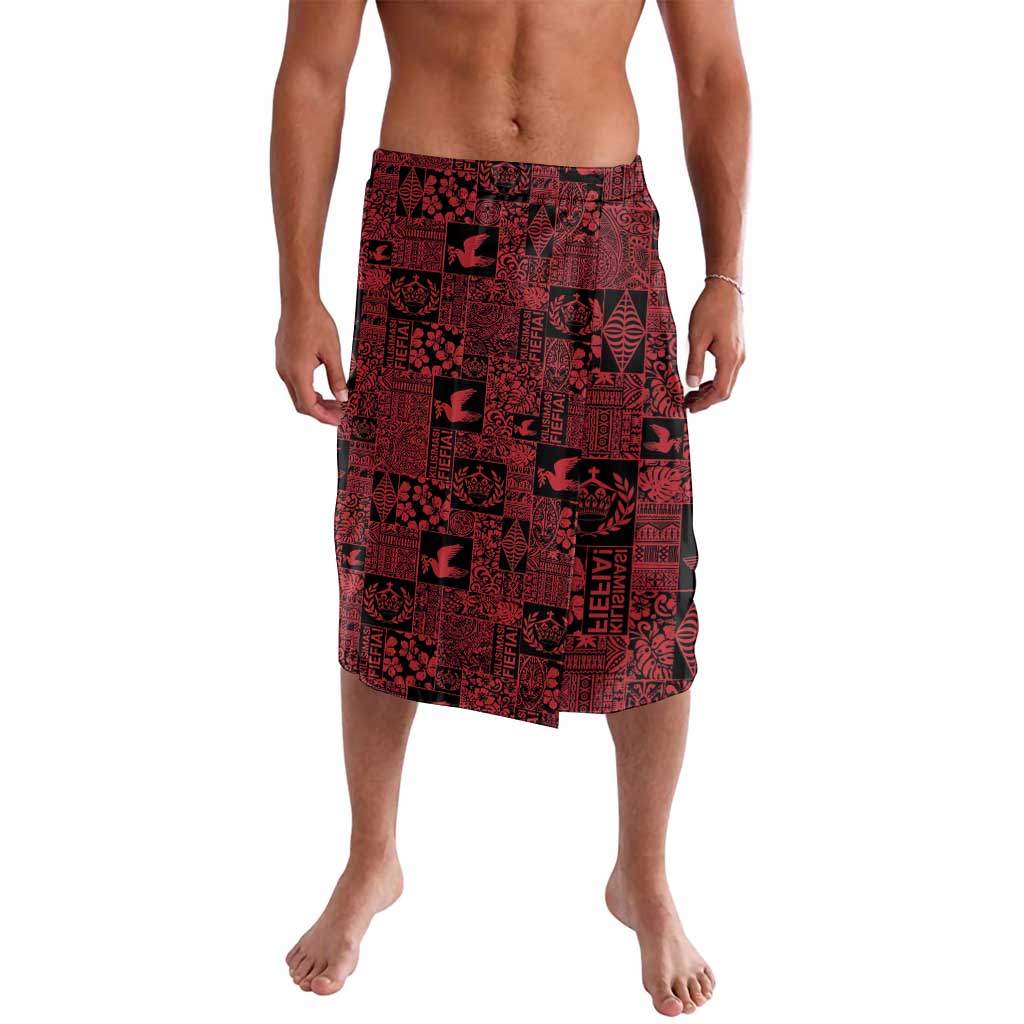Black Tonga Kilisimasi Fiefia Lavalava Pacific Patchwork Xmas Vibes - Polynesian Pride