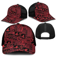 Black Tonga Kilisimasi Fiefia Mesh Trucker Cap Pacific Patchwork Xmas Vibes - Polynesian Pride