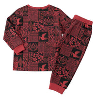 Black Tonga Kilisimasi Fiefia Christmas Pajama Set Pacific Patchwork Xmas Vibes - Polynesian Pride