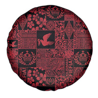 Black Tonga Kilisimasi Fiefia Spare Tire Cover Pacific Patchwork Xmas Vibes - Polynesian Pride