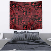 Black Tonga Kilisimasi Fiefia Tapestry Pacific Patchwork Xmas Vibes - Polynesian Pride