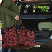 Black Tonga Kilisimasi Fiefia Travel Bag Pacific Patchwork Xmas Vibes - Polynesian Pride