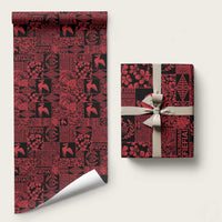 Black Tonga Kilisimasi Fiefia Wrapping Paper Pacific Patchwork Xmas Vibes - Polynesian Pride