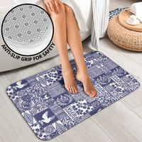 Blue Tonga Kilisimasi Fiefia Bathroom Set Pacific Patchwork Xmas Vibes - Polynesian Pride