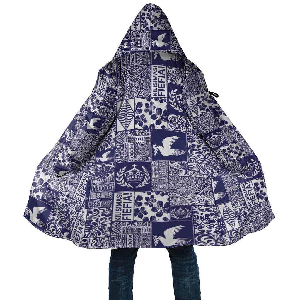 Blue Tonga Kilisimasi Fiefia Cloak Pacific Patchwork Xmas Vibes - Polynesian Pride