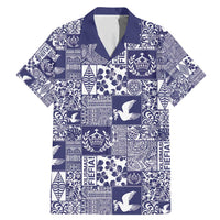 Blue Tonga Kilisimasi Fiefia Family Matching Mermaid Dress and Hawaiian Shirt Pacific Patchwork Xmas Vibes - Polynesian Pride