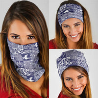 Blue Tonga Kilisimasi Fiefia Neck Gaiter Pacific Patchwork Xmas Vibes - Polynesian Pride