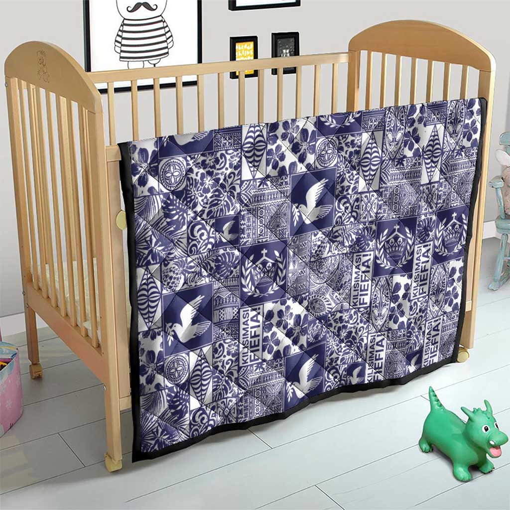 Blue Tonga Kilisimasi Fiefia Quilt Pacific Patchwork Xmas Vibes - Polynesian Pride
