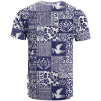 Blue Tonga Kilisimasi Fiefia T Shirt Pacific Patchwork Xmas Vibes - Polynesian Pride