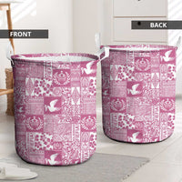 Pink Tonga Kilisimasi Fiefia Laundry Basket Pacific Patchwork Xmas Vibes - Polynesian Pride