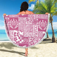 Pink Tonga Kilisimasi Fiefia Beach Blanket Pacific Patchwork Xmas Vibes - Polynesian Pride