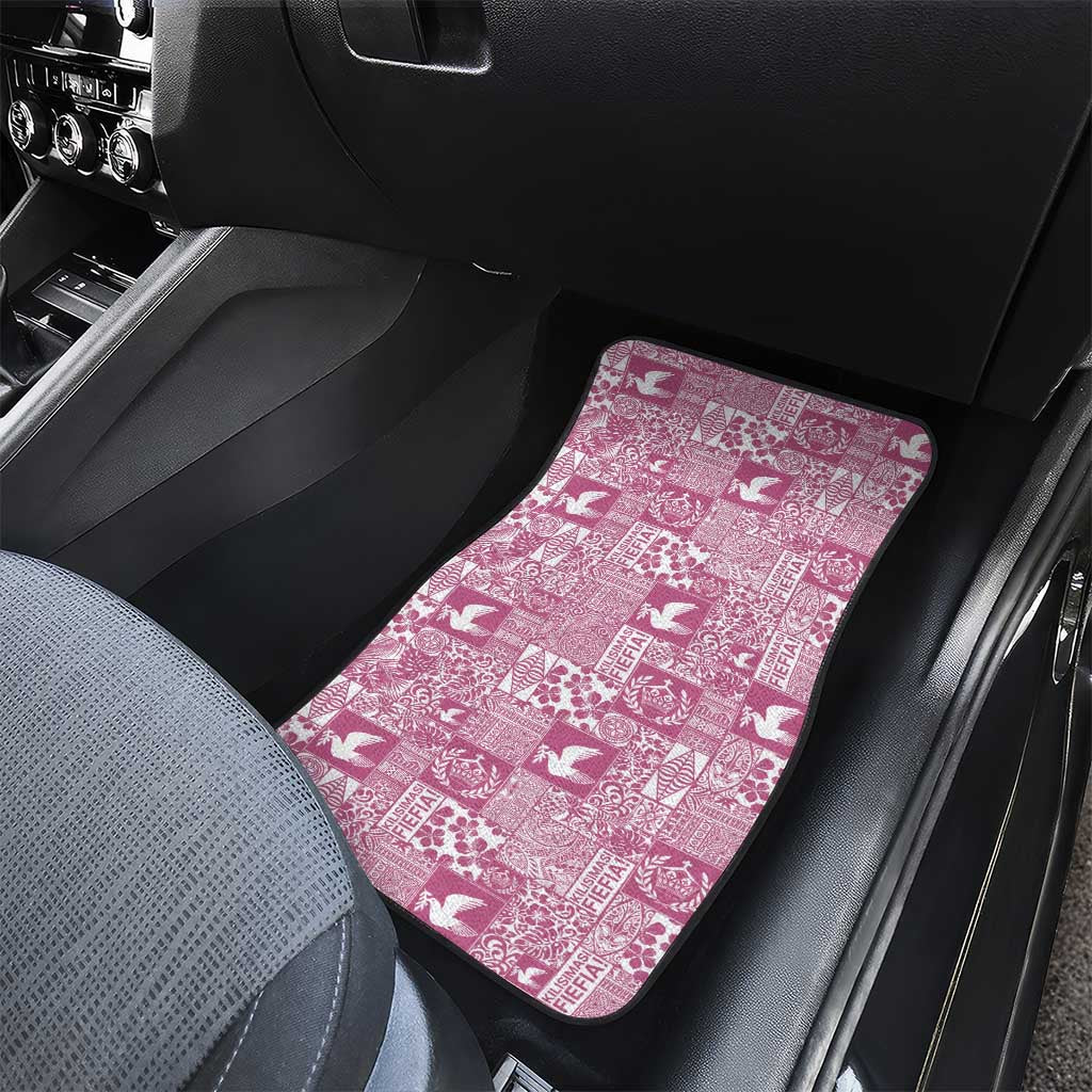 Pink Tonga Kilisimasi Fiefia Car Mats Pacific Patchwork Xmas Vibes - Polynesian Pride