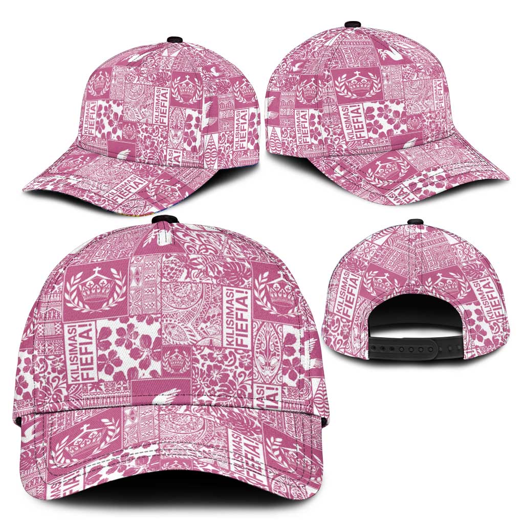 Pink Tonga Kilisimasi Fiefia Classic Cap Pacific Patchwork Xmas Vibes - Polynesian Pride