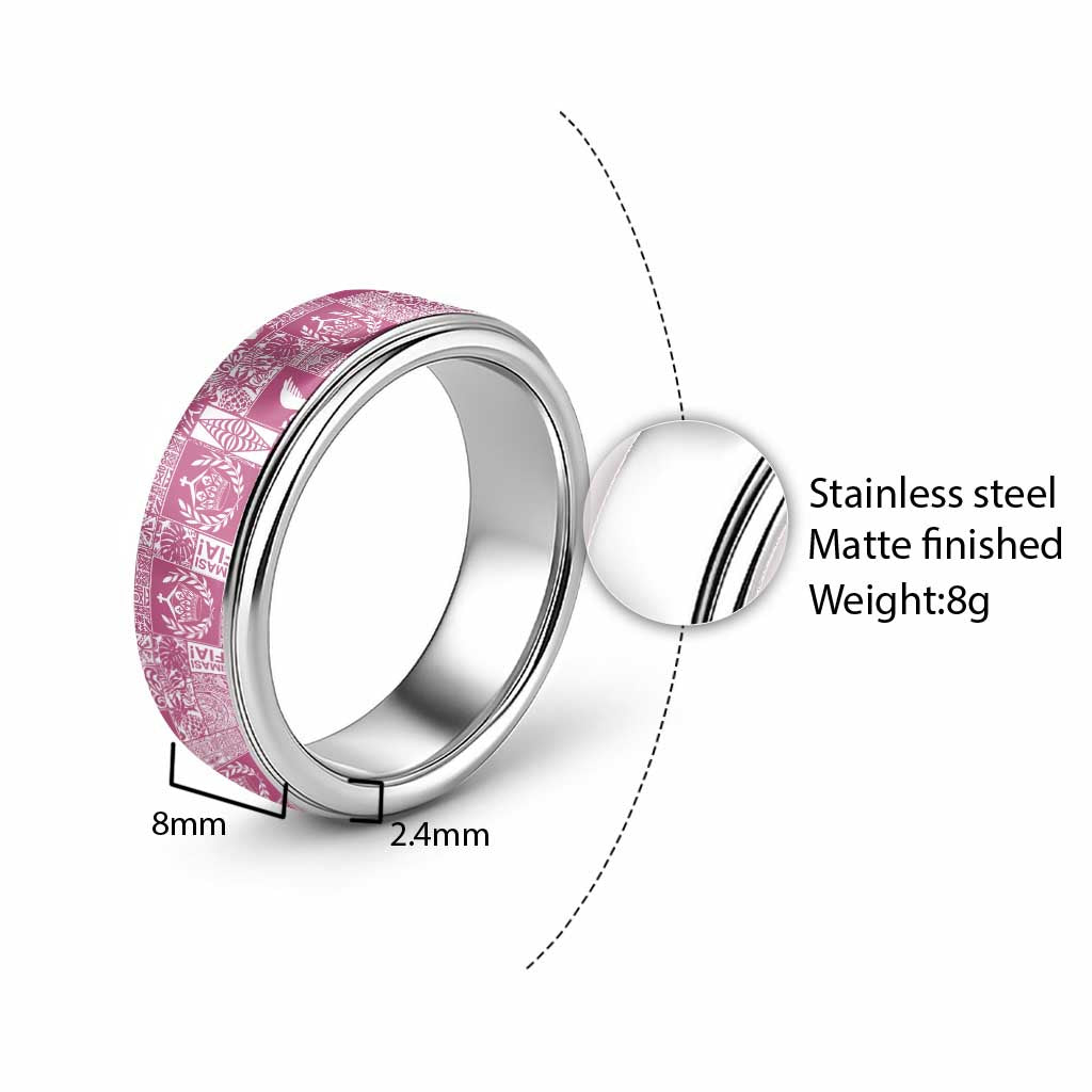 Pink Tonga Kilisimasi Fiefia Classic Ring Pacific Patchwork Xmas Vibes - Polynesian Pride