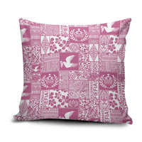 Pink Tonga Kilisimasi Fiefia Pillow Cover Pacific Patchwork Xmas Vibes - Polynesian Pride