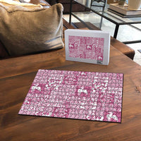 Pink Tonga Kilisimasi Fiefia Puzzle Pacific Patchwork Xmas Vibes - Polynesian Pride