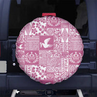 Pink Tonga Kilisimasi Fiefia Spare Tire Cover Pacific Patchwork Xmas Vibes - Polynesian Pride