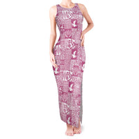 Pink Tonga Kilisimasi Fiefia Tank Maxi Dress Pacific Patchwork Xmas Vibes - Polynesian Pride