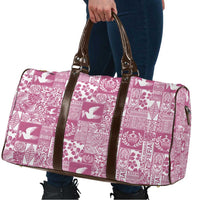 Pink Tonga Kilisimasi Fiefia Travel Bag Pacific Patchwork Xmas Vibes - Polynesian Pride