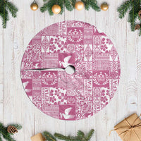 Pink Tonga Kilisimasi Fiefia Tree Skirt Pacific Patchwork Xmas Vibes - Polynesian Pride
