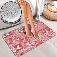 Red Tonga Kilisimasi Fiefia Bathroom Set Pacific Patchwork Xmas Vibes - Polynesian Pride
