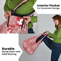 Red Tonga Kilisimasi Fiefia Grocery Bag Pacific Patchwork Xmas Vibes - Polynesian Pride