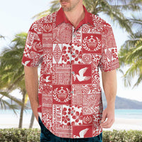 Red Tonga Kilisimasi Fiefia Hawaiian Shirt Pacific Patchwork Xmas Vibes - Polynesian Pride