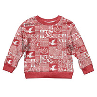 Red Tonga Kilisimasi Fiefia Kid Ugly Christmas Sweater Pacific Patchwork Xmas Vibes - Polynesian Pride