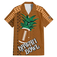Custom Hawaii Honolulu Bowl Family Matching Mermaid Dress and Hawaiian Shirt With Kakau Tribal Pattern LT9 Dad's Shirt - Short Sleeve Brown - Polynesian Pride