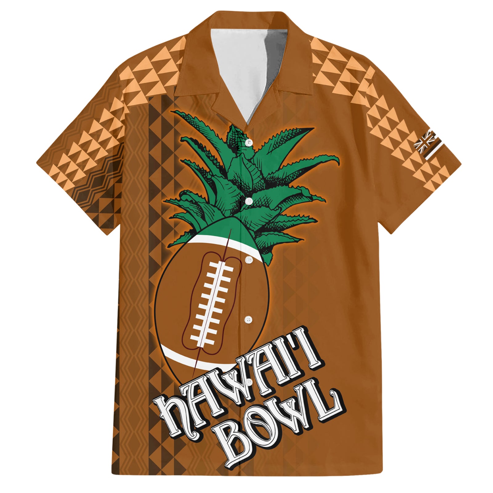 Custom Hawaii Honolulu Bowl Hawaiian Shirt With Kakau Tribal Pattern LT9 Brown - Polynesian Pride