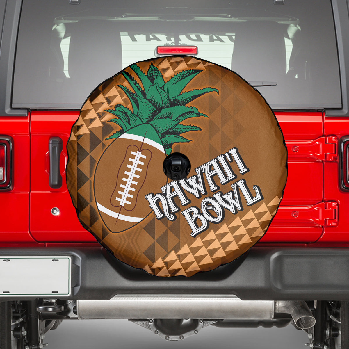 Custom Hawaii Honolulu Bowl Spare Tire Cover With Kakau Tribal Pattern LT9 - Polynesian Pride