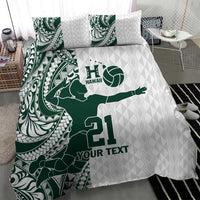 Polynesian Hawaii Volleyball Custom Bedding Set Kakau with Sport Style