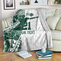 Polynesian Hawaii Volleyball Custom Blanket Kakau with Sport Style LT9 White - Polynesian Pride