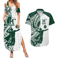 Polynesian Hawaii Volleyball Custom Couples Matching Summer Maxi Dress and Hawaiian Shirt Kakau with Sport Style