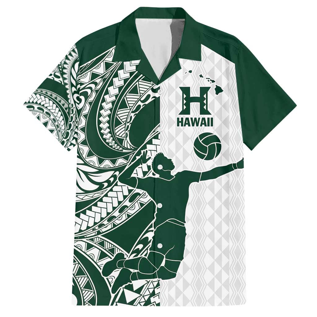 Polynesian Hawaii Volleyball Custom Family Matching Short Sleeve Bodycon Dress and Hawaiian Shirt Kakau with Sport Style LT9 Dad's Shirt - Short Sleeve White - Polynesian Pride